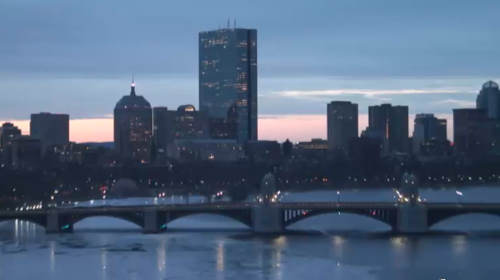Downtown and the Charles River in Massachusetts