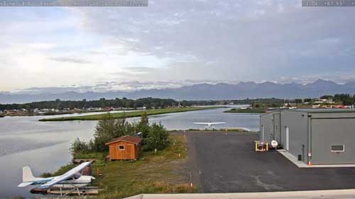 Seaplane base on Lake Hood in Alaska